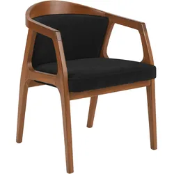 Nova | Bistro Holz Stuhl | Samt | Schwarz