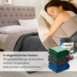 Wometo Steppbett 155x220 Oeko-TEX Wende-Design grau – hellgrau
