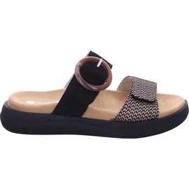 REMONTE Damen D2N51, Frauen Slipper,Pantoletten,Slip on,Freizeitschuhe,Schlupfschuhe,schluepfschuhe,Slides,Slip-ons,Mules,schwarz Kombi (03),36 EU - Schwarz - 36