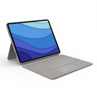 Logitech Combo Touch Schutzhülle mit Tastatur für iPad Pro 12,9 Zoll (5. Generation), abnehmbare Tastatur, Trackpad Click-Anywhere, Smart Connector, italienisches Layout QWERTY, Sand