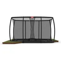 Berg Toys BERG Trampolin Ultim Champion FlatGround grau + Safety Net DLX XL