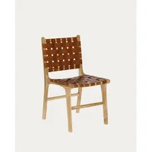 Kave Home 2er Set Kave Home Stuhl Calixta Leder Braun