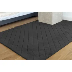 Teppich PADIRO "Imala 125", schwarz, B:80cm H:30mm L:150cm, Polyester, Teppiche, Besonders weiche Haptik, flauschig, geprägtes Muster