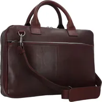 Plevier Vintage Larry Aktentasche Leder 40 cm Laptopfach braun
