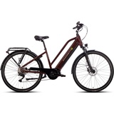 Saxonette E-Bike SAXONETTE "Premium Sport (Trapez)" E-Bikes Gr. 45 cm, 28 Zoll (71,12 cm), rot (bordeau) E-Bikes Pedelec