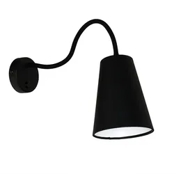 Licht-Erlebnisse Wandleuchte Schwarz mit Schalter Metall Ø13cm