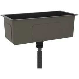 vidaXL Handgemachte Einbauspüle Schwarz Edelstahl