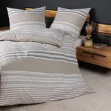 JANINE Davos Gestreift Beige 155 x 220 cm + 80 x 80 cm
