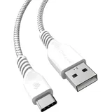 TECHGEAR 1M USB C Kabel USB Typ C Nylon Geflochtene Ladekabel und Synchronisation Kabel für iPad Air 4. 5. Generation, iPad Pro 12,9 2018-2024 iPad Pro 11, iPad 10, Mini 6, und mehr - 1 Meter Weiß