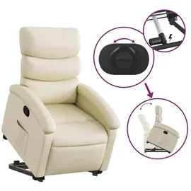 vidaXL Relaxsessel mit Aufstehhilfe Kunstleder 92 x 99,5 x 0 cm Creme