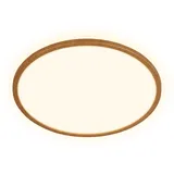 Briloner - LED Deckenlampe Holz Deckenleuchte, Wohnzimmer Indirektes Licht, flach, Warmweiß