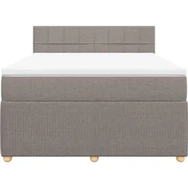 vidaXL Boxspringbett mit Matratze Taupe 140x200 cm Stoff