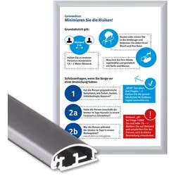 Klapprahmen DIN A3 Gehrung 25 mm mit Poster Hygienehinweis Plakatrahmen