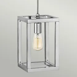 Licht-Erlebnisse Pendelleuchte HAVIN Nickel poliert Stahl höhenverstellbar LE121121