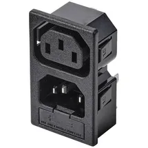 TRU Components TC-10088388 Kaltgeräte-Steckverbinder C13 Buchse, Einbau vertikal, Stecker, Einbau vertikal Gesamtpolzahl: 3 10A