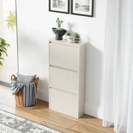 [en.casa] Sokndal 50 x 104 x 15 cm 3 Klappen Pfefferweiß