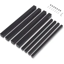 Emuca Quadratische Beine und Tischgestell, 50x50mm, 1.150x750, schwarz, Stahl,