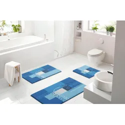 Badematte GRUND "Frida" Gr. 1, blau, H:20mm, Polyacryl, Badematten, 5 Jahre GRUND Garantie, Made in Europe, sehr weicher Flor