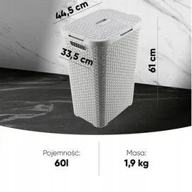 Curver Natural Style Laundry Basket 60L Light Grey