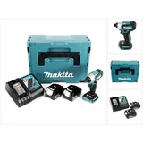 Makita DTD 155 RTJ Akku Schlagschrauber 18 V 140 Nm 1/4" Brushless + 2x Akku 5,0 Ah + Ladegerät + Makpac