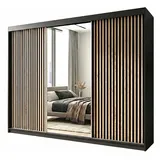 A&J MöbelLand Schiebetürenschrank FARA 200 x 215 x 59,5 cm Schwarz