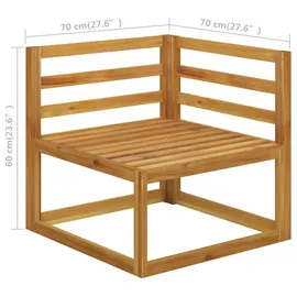 vidaXL Garten-Lounge-Set 9-tlg. creme massivholz akazie