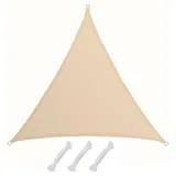 AMANKA Sonnensegel 2x2x2 HDPE Dreieck Sonnenschutz Überdachung Balkon Garten Beige