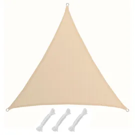 AMANKA Sonnensegel 2x2x2 HDPE Dreieck Sonnenschutz Überdachung Balkon Garten Beige