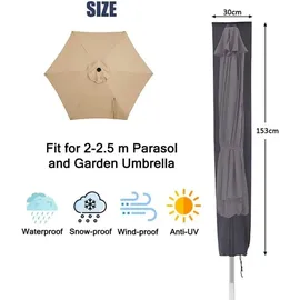 Siehe Bilder Sonnenschirm-Abdeckung 153 x 30 x 30 cm Grau