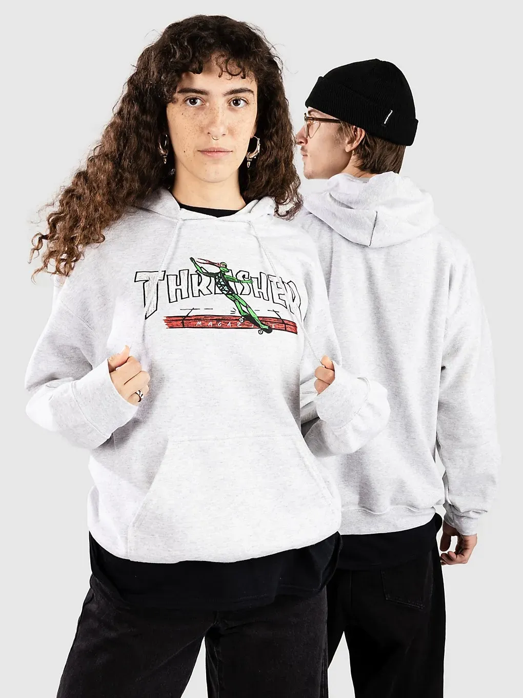 Thrasher Red Curb By Lsd Worldpeace Hoodie ash grey Gr. L