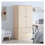 furnicato Kleiderschrank ALTA 90x55x170 cm Massivholz Kiefer (1-St) braun