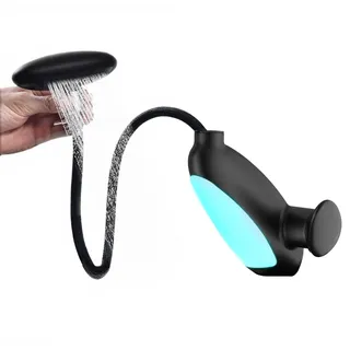 Yalsfowe Wasserhahn Bad 4 Modus, LED Waschtischarmatur mit ausziehbarer brause, Wasserfall Mischbatterie Bad, 360° Drehbar, Kreativer Wasserhahn Waschbecken mit mehrfarbige beleuchtung (Schwarz)