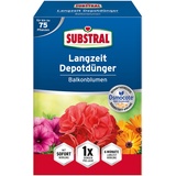 Substral Balkonblumen Langzeit Depotdünger, für Geranie, Surfinie, Dipladenie, Petunie, Fuchsie, Begonie, u.a., 750g