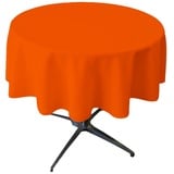 La Leinen Polyester Popeline Tischdecke rund, Polyester, Orange, 147,32 cm