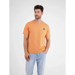 T-Shirt LERROS "LERROS Herren T-Shirt mit V-Ausschnitt", Herren, Gr. XXL, pale papaya, 100% Baumwolle, V-Ausschnitt, Kurzarm, Shirts