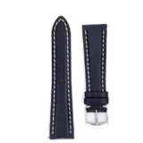 Sinn Rindsleder Lederarmband 22mm/18mm BL41221834001110401A - schwarz,weiße Kontrastnaht
