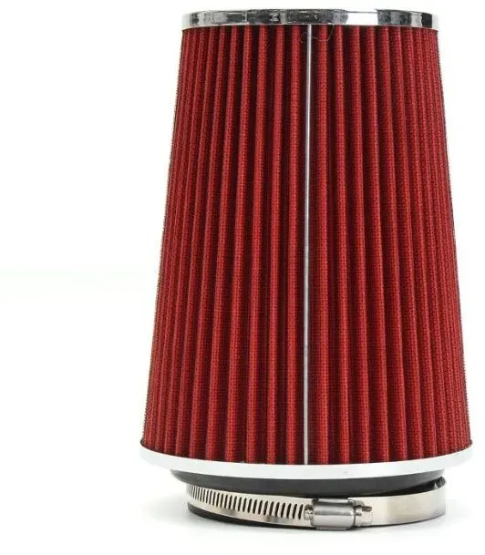 155 mm Universal-Sportluftfilter, rot, kegelförmig, für Auto