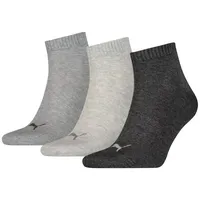 Puma Quarter Plain Sneakersocken 3er Pack Grau 39-42