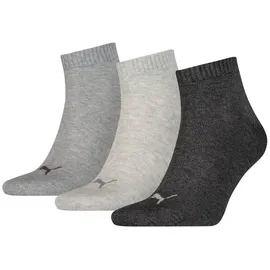 Puma Quarter Plain Sneakersocken 3er Pack Grau 39-42