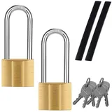 luxuskollektion Vorhängeschloss Messing 40mm gleichschließend langer Bügel 40mml*2