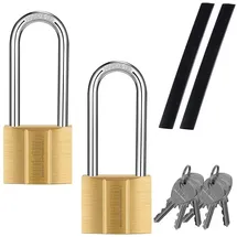 luxuskollektion Vorhängeschloss Messing 40mm gleichschließend langer Bügel 40mml*2