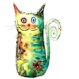 wall-art Wandtattoo »Bunte Katze Crazy Cat«, (1 St.), selbstklebend, entfernbar bunt