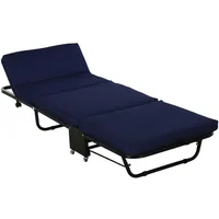 Homcom Gästebett 2-in-1 Klappbett mit Rollen 184 x 65 cm blau