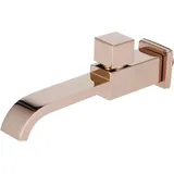 G1/2 Wandmontierter Wasserhahn, einzelnes kaltes Waschbecken, Wasserfall-Wasserhahn, Badezimmerzubehör (Roségold)