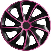 (Verschiedene Größen) 14 Zoll Radkappe/Radzierblende 1 Stück Quad Bicolor (Schwarz-Pink) passend für Fast alle Fahrzeugtypen – universal