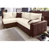 Collection AB "Parma L-Form, B: 224 cm", braun (braun, natur), B:224cm H:84cm T:161cm, Kunstleder SOFTLUX / Struktur (80% Polyester; 20% Polyacryl);Microfaser PRIMABELLE (100% Polyester);Zierkissen: Jeweils analog des Korpusbezugs (Wendekissen, teilweise