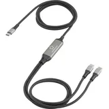 Renkforce USB-C® Y-Kabel USB 2.0 USB-C® Stecker Schwarz RF-6721084