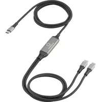 Renkforce USB-C® Y-Kabel USB 2.0 USB-C® Stecker Schwarz RF-6721084
