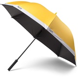 Pantone PANTONE, Stockschirm, Regenschirm, hochwertig klassisches Design, 130 cm Durchmesser, wasserabweisend, Griff mit Soft-Touch, Yellow 012 C