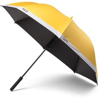Pantone PANTONE, Stockschirm, Regenschirm, hochwertig klassisches Design, 130 cm Durchmesser, wasserabweisend, Griff mit Soft-Touch, Yellow 012 C